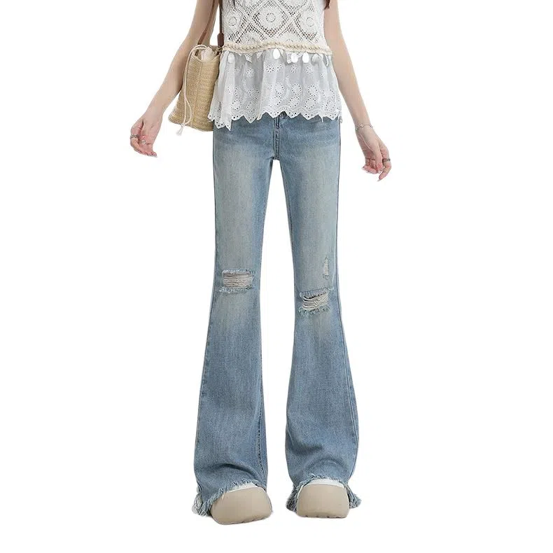 怪力萝莉 简约百搭舒适修身牛仔裤 女款