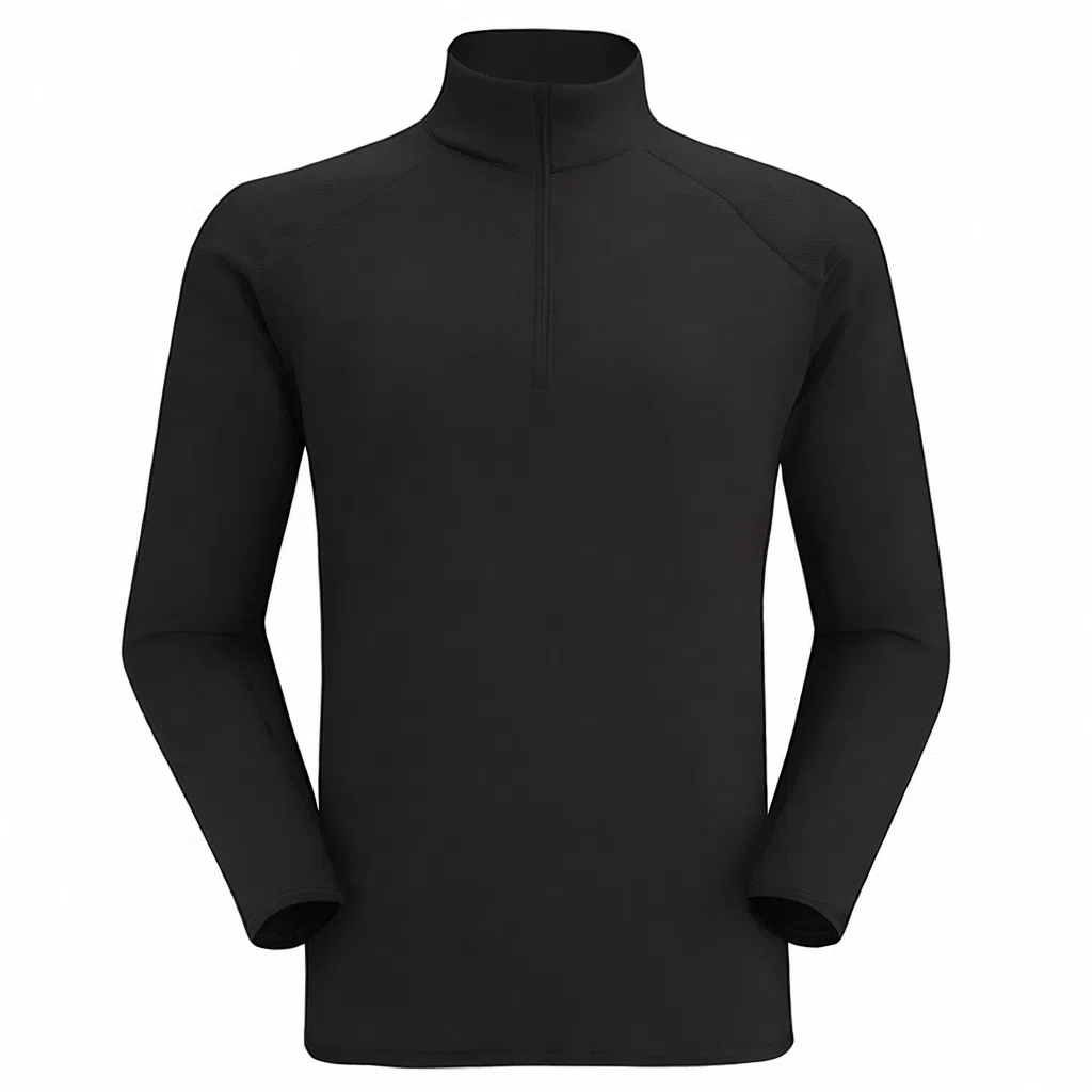 浪莎 抓绒保暖半拉链立领户外跑步运动健身衣 男款