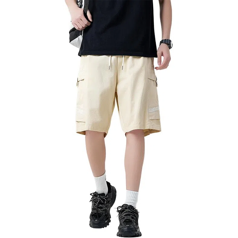 【dme】 纯棉美式潮流大口袋纯色简约运动工装五分裤宽松舒适透气百搭休闲短裤 男女同款