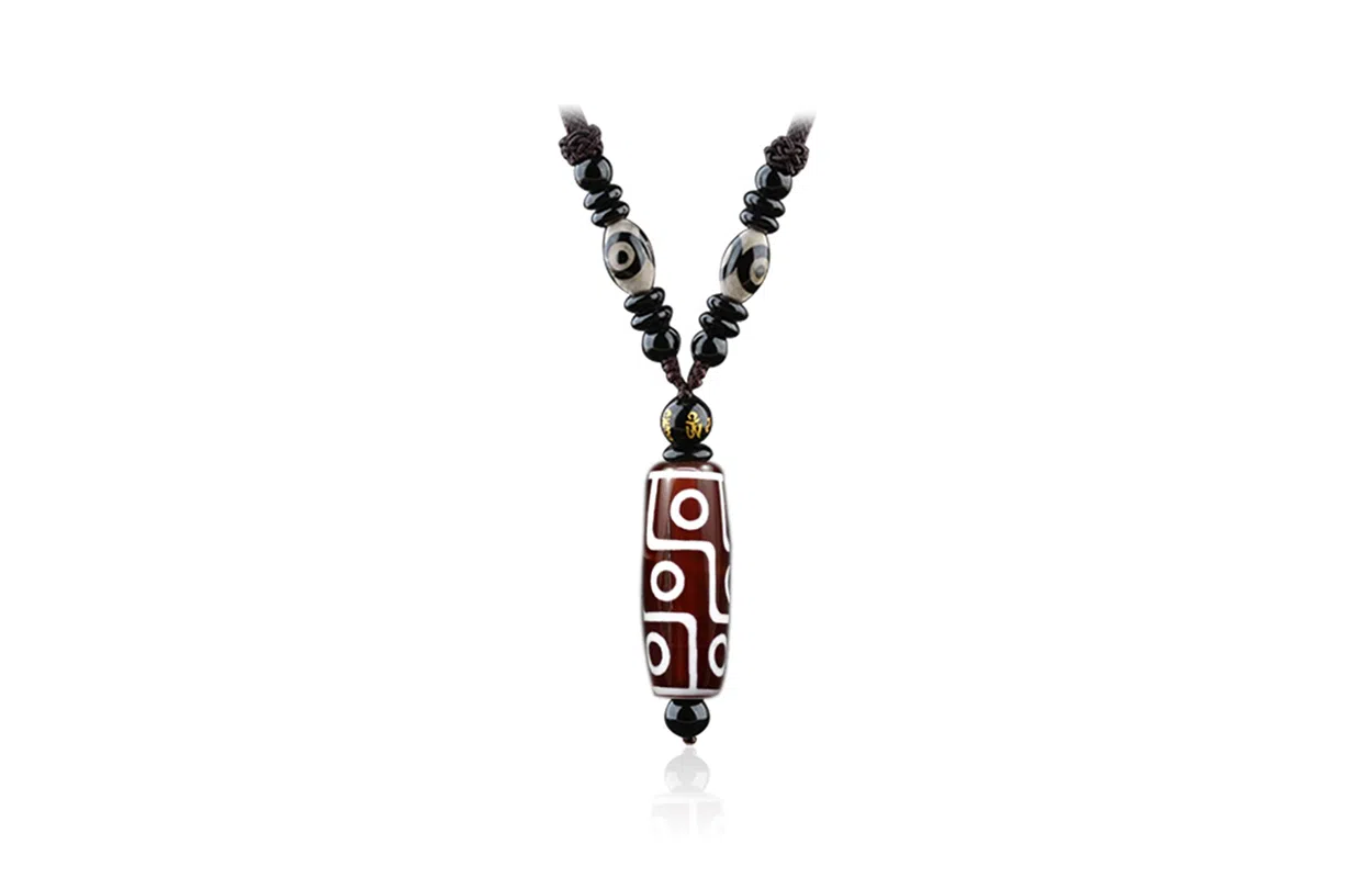 百利金 九眼天珠 国潮复古新中式简约精致霸气做旧平安转运创意设计手工编织绳转运珠 玛瑙 项链 男女同款情侣款