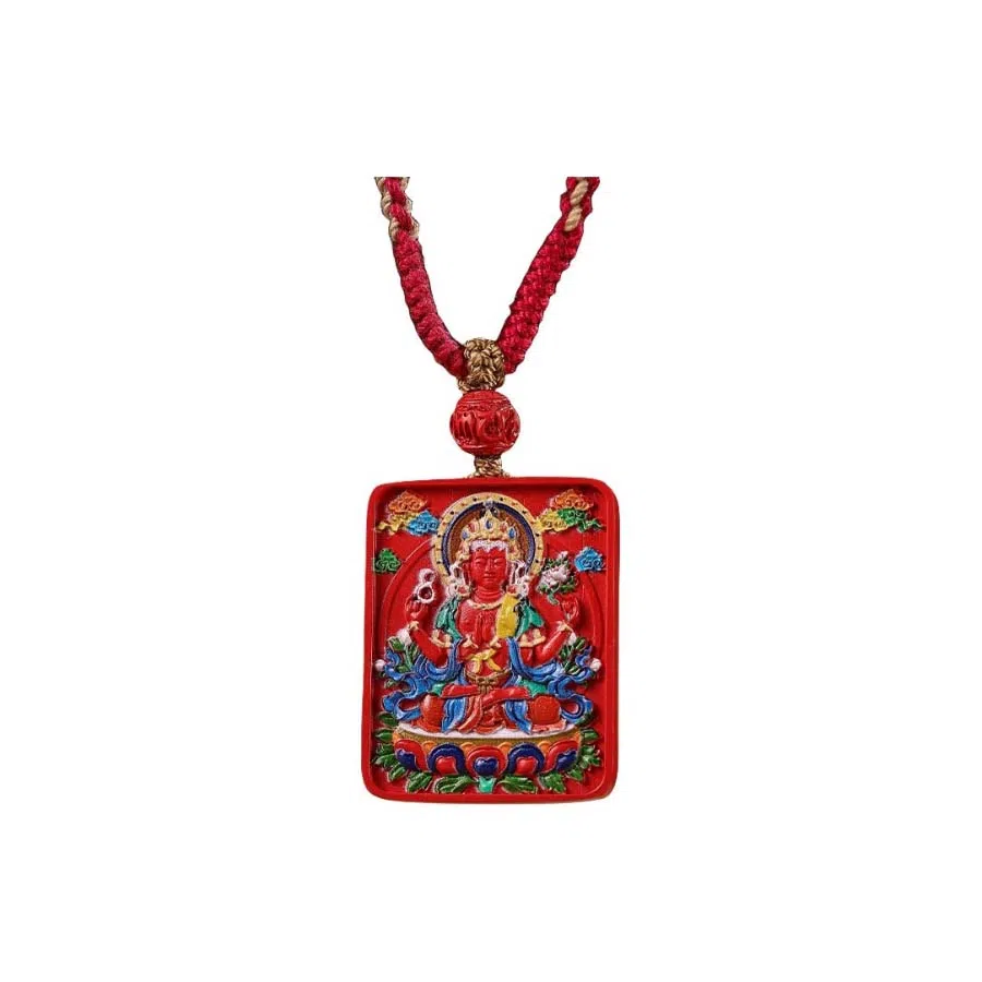 宝臻荟 新中式 国风 国潮 藏风 唐卡 再造辰砂朱砂 玉石项链 男女同款情侣款