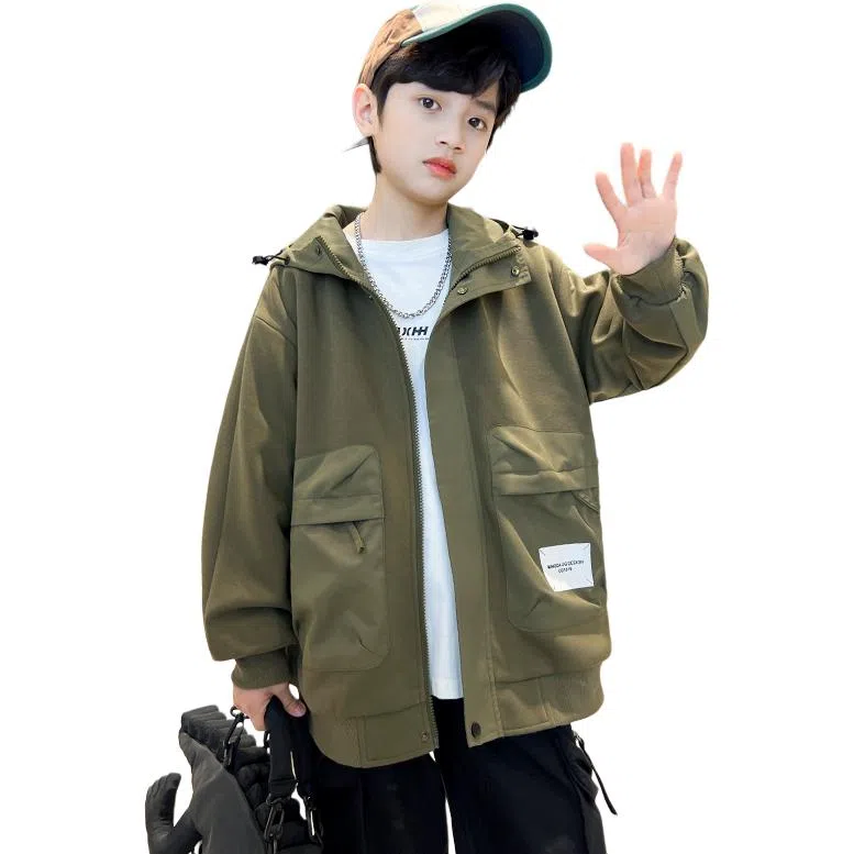 木木屋夹克外套 舒适亲肤连帽拉链 儿童款