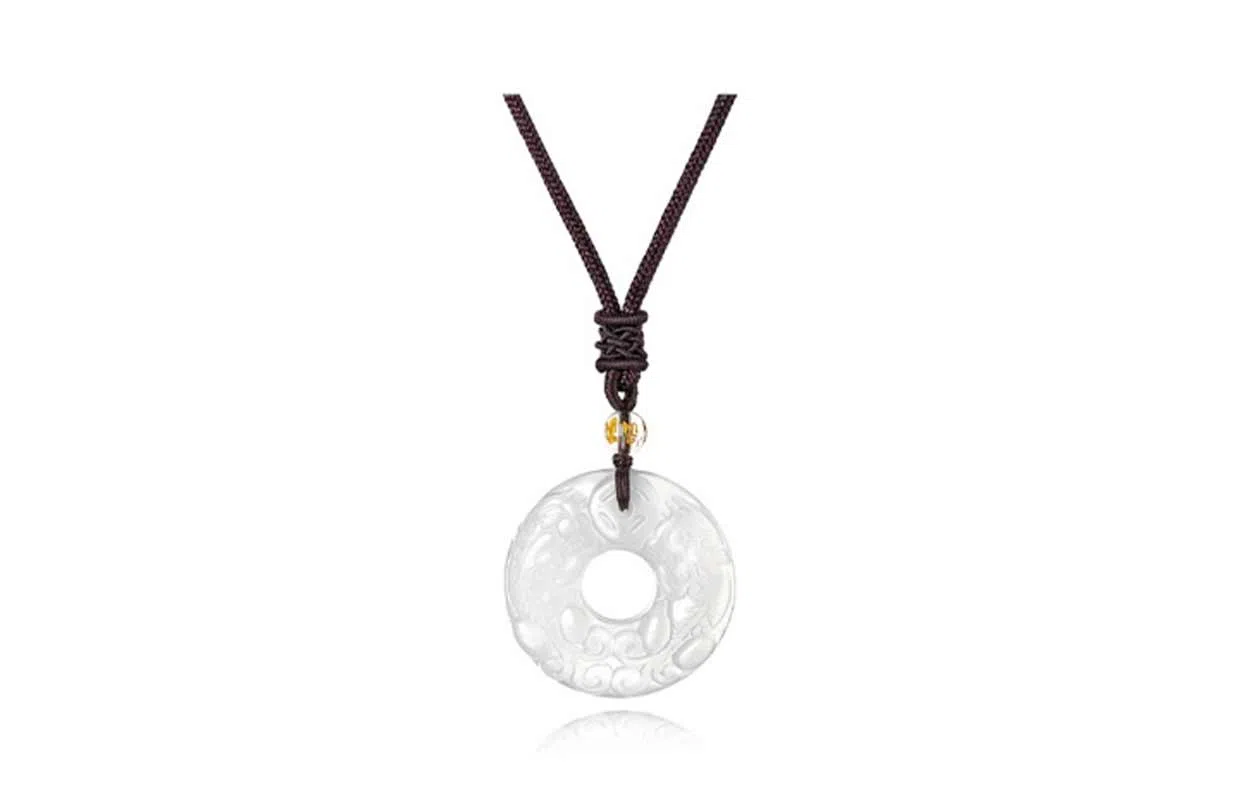 百利金 双貔貅平安扣 吉祥纳福平安顺遂国潮复古新中式精致轻奢百搭气质小众设计转运珠锁骨链#好运 玉髓 玉石项链 男女同款情侣款