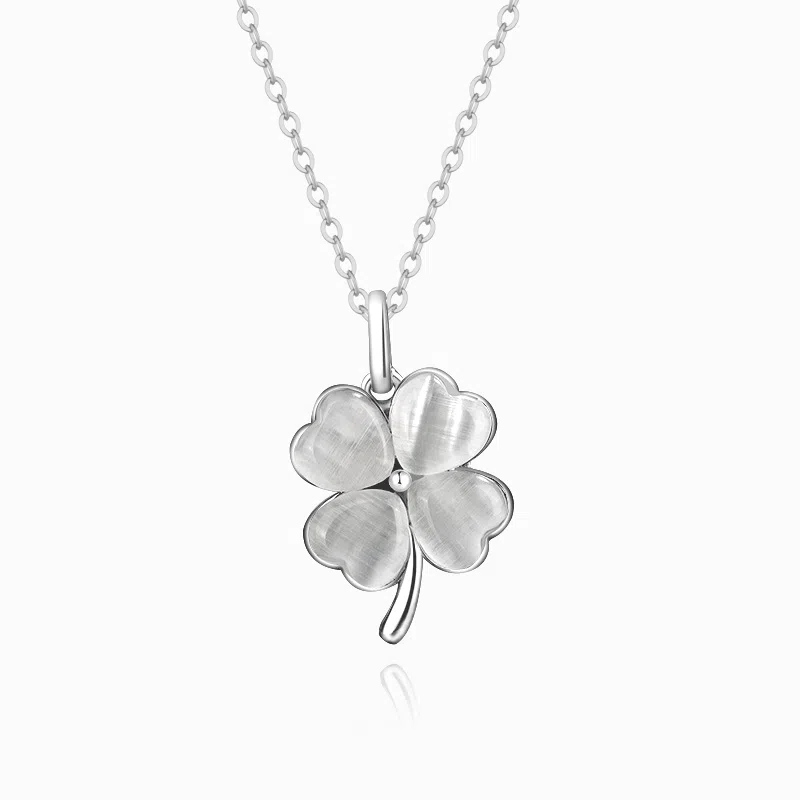 【S925银 幸运四叶草】 七好美银  精致轻奢时尚优雅清冷小清新 简约小众高级感设计 日常通勤百搭锁骨链 琉璃 项链 女款