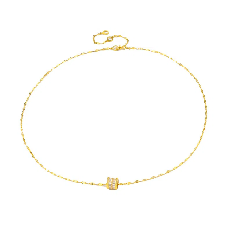 卡铂雅 金色极简高级感港风气质复古休闲高级感潮流设计 锆石 项链 女款