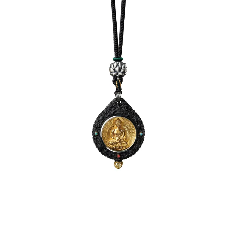 易明居 新中式十二生肖本命年吊坠国风复古转运八大守护神 黑檀木佛牌 木质项链 男女同款情侣款 黑檀