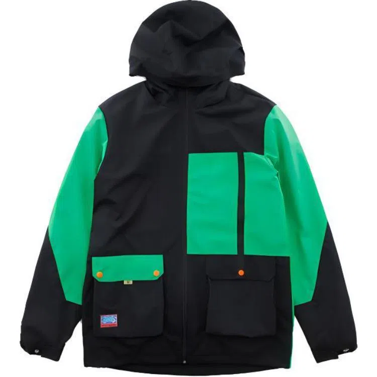 诺诗兰 连帽拉链拼色防风防水冲锋衣 青少年