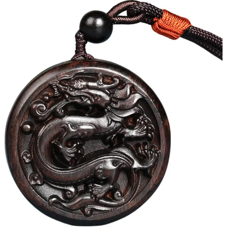 工匠一族 十二生肖圆牌 雕刻 紫光檀 项链 男女同款情侣款