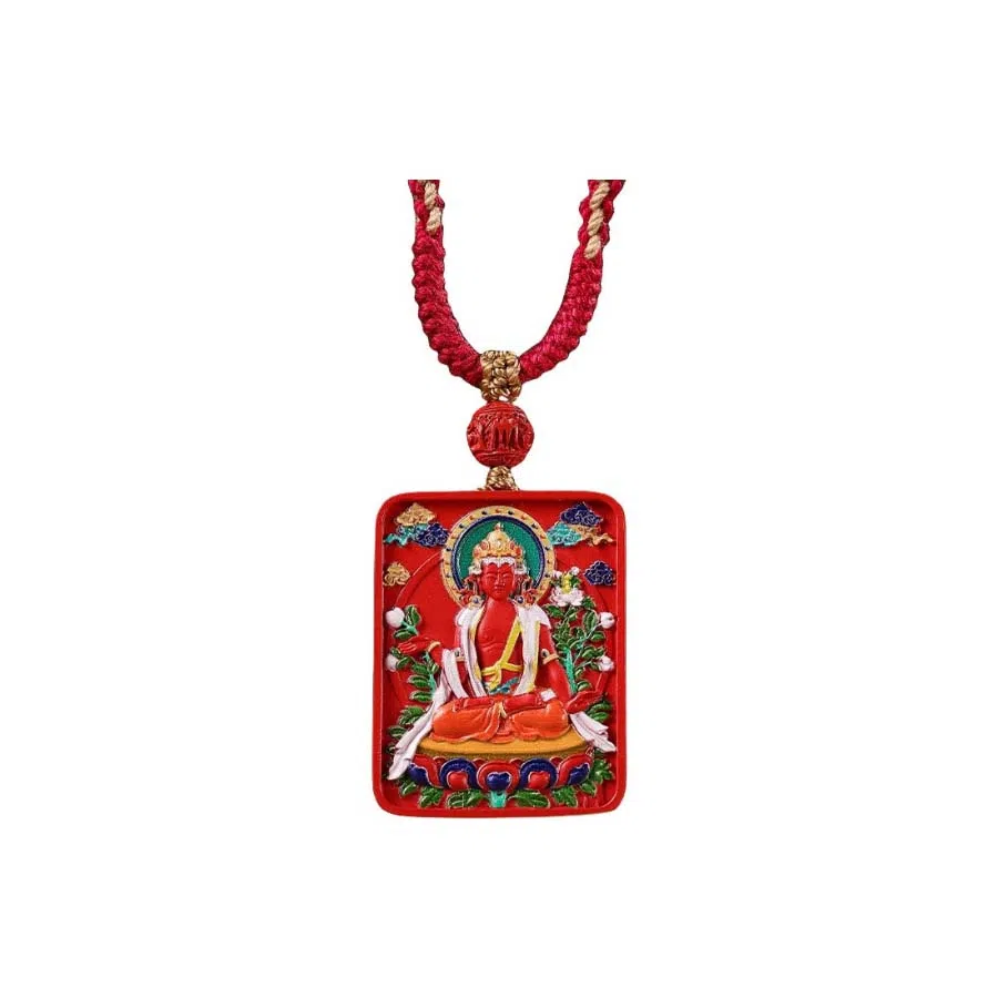 宝臻荟 新中式 国风 国潮 藏风 唐卡 再造辰砂朱砂 玉石项链 男女同款情侣款