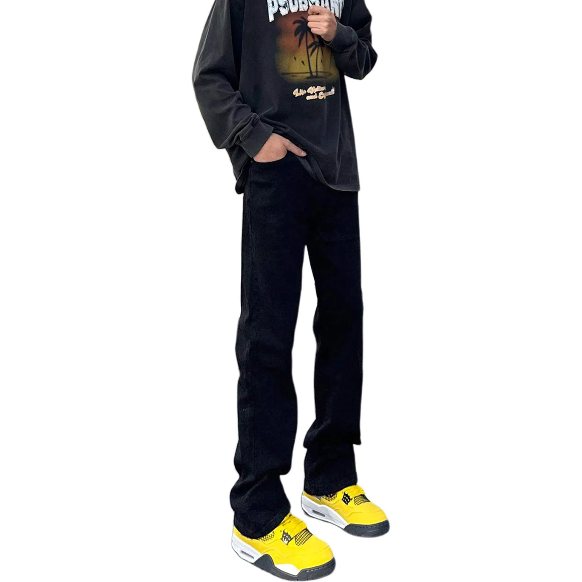 PANDA ADEVIL Wide Leg Denim Pants