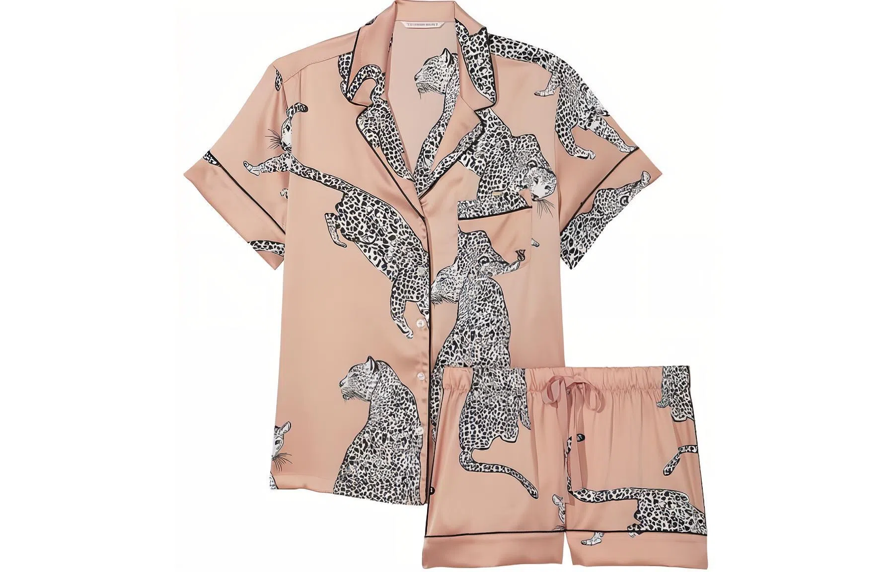 Victoria's Secret Satin Short Pajama SetEvening Blush Leopards