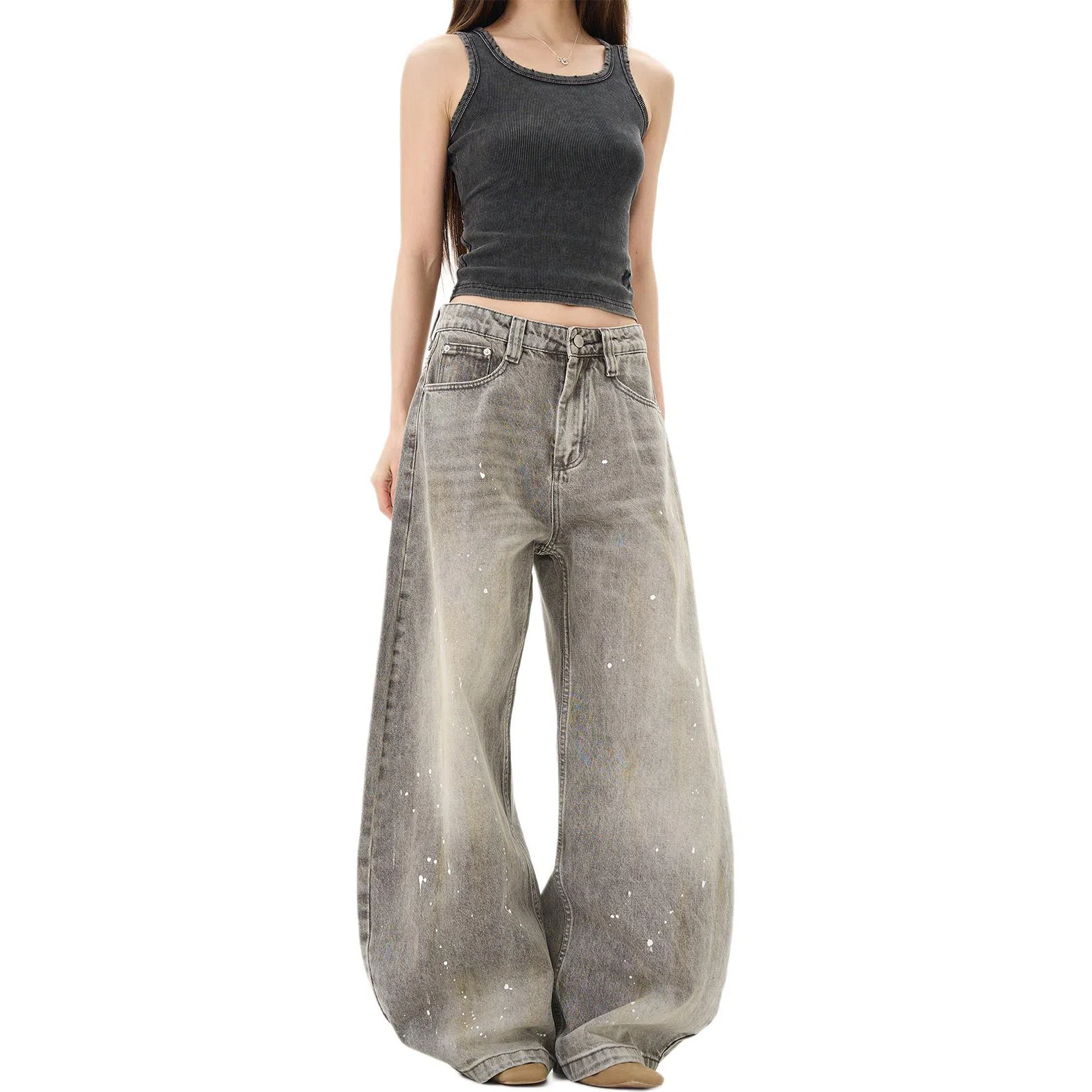 Pirkadat Vintage Washed Wide Leg Jeans
