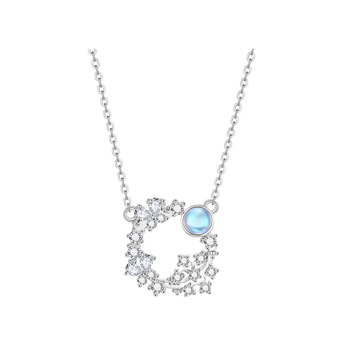 恋朵 小众设计 蝴蝶雪花 爆闪锁骨链 合金 项链 女款