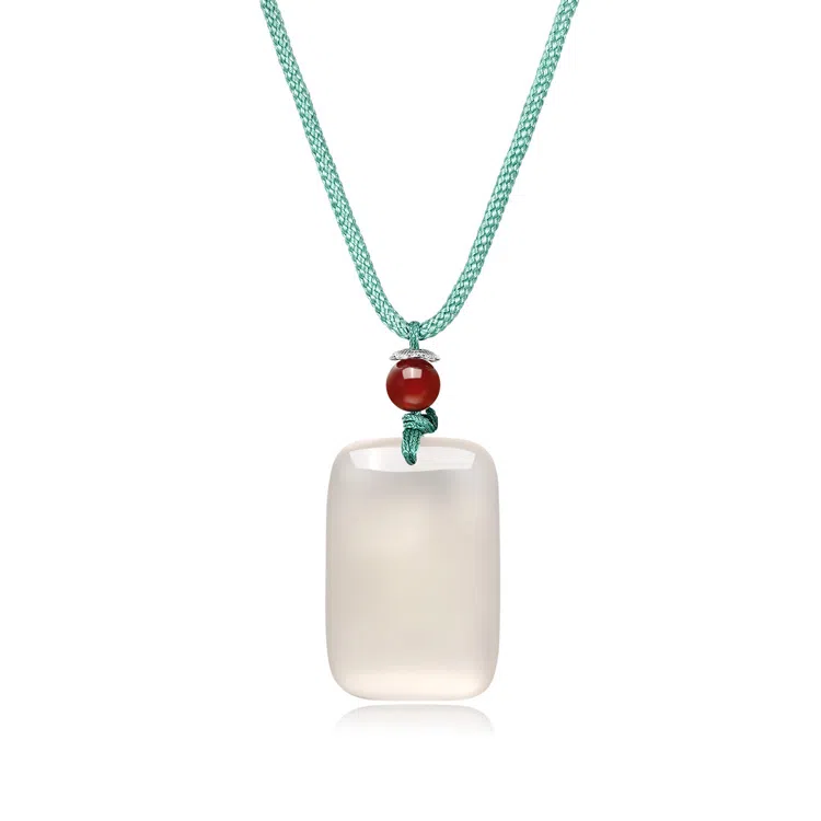 佐卡伊 无事牌 编织新中式小众设计感平安 玉髓 项链 男女同款情侣款