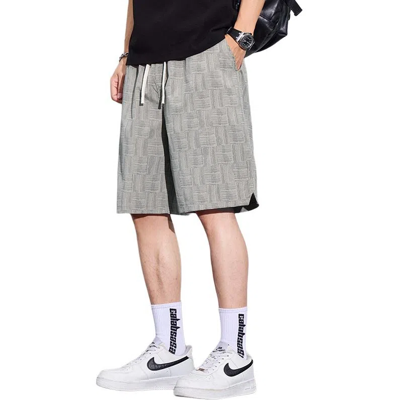 尘映 薄款美式高街潮牌宽松直筒运动五分裤夏季休闲短裤 男款