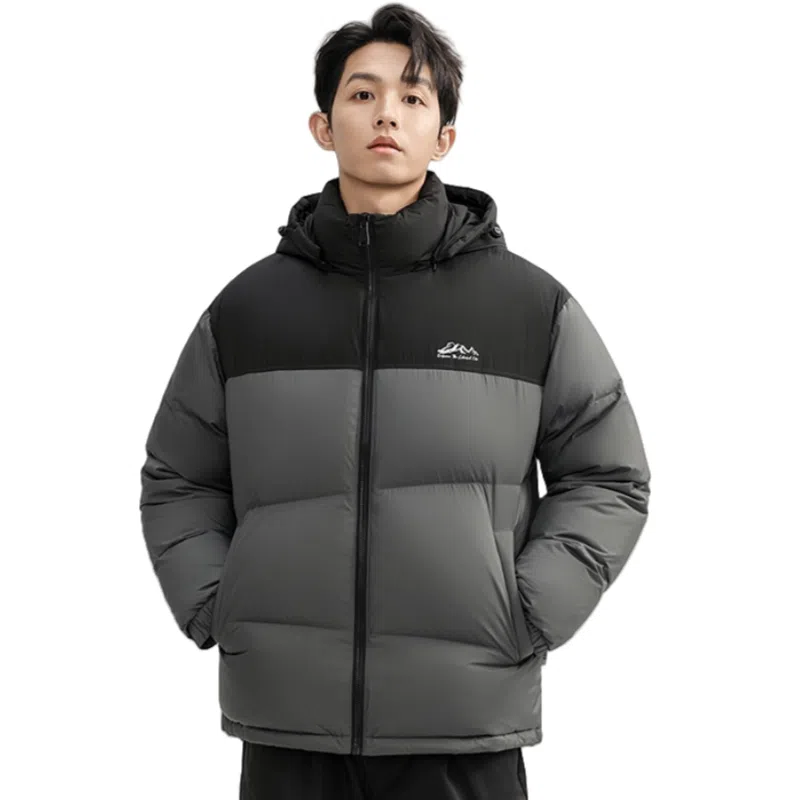 鸭鸭 户外极寒尚韩版休闲百搭拼色短款外套运动保暖可拆卸面包羽绒服 男女同款