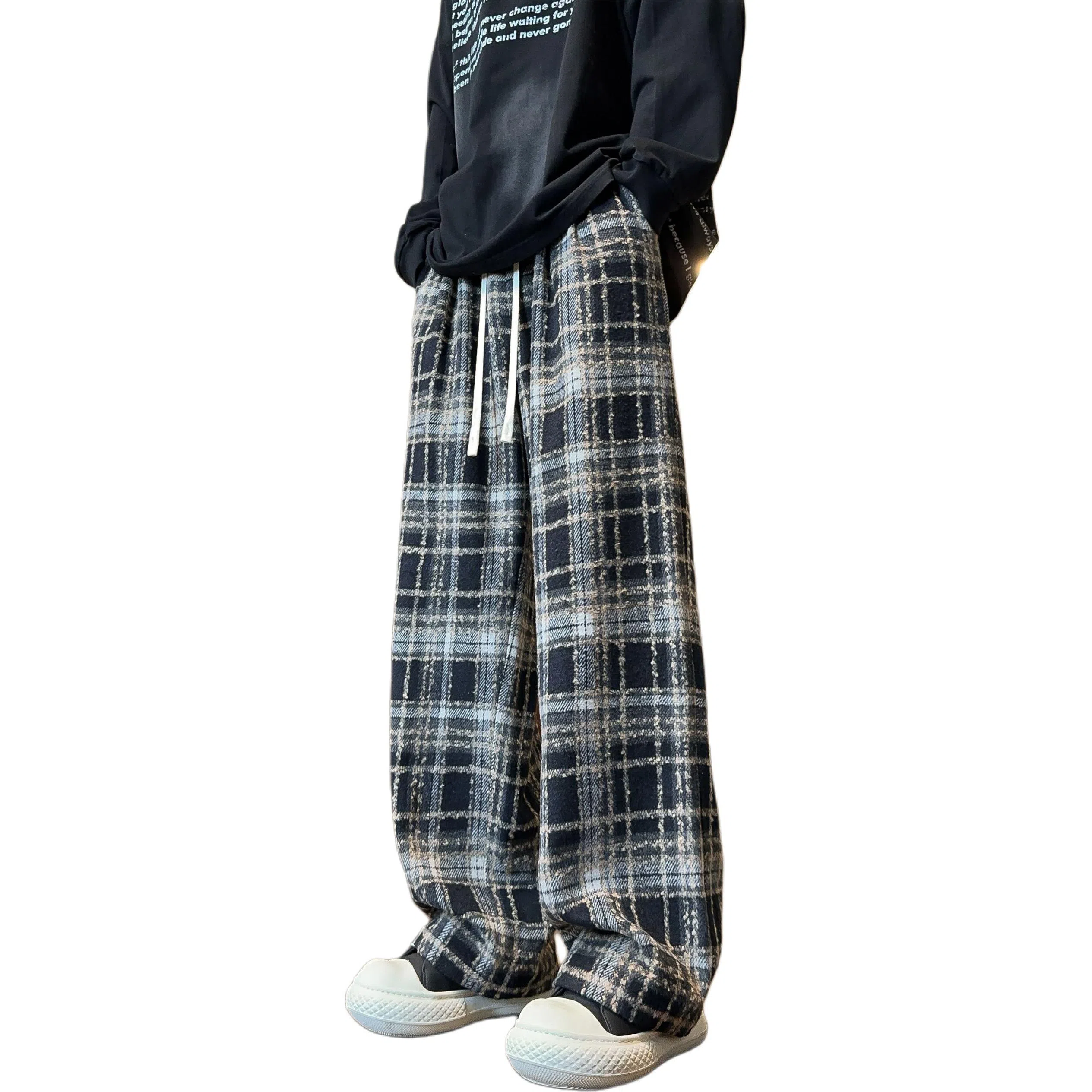 D&W Classic Christmas Red Plaid Sweatpants