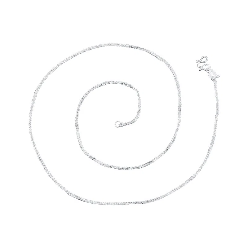 顺钦银楼 肖邦链马鞭链设计感小众 足银 项链 男女同款情侣款