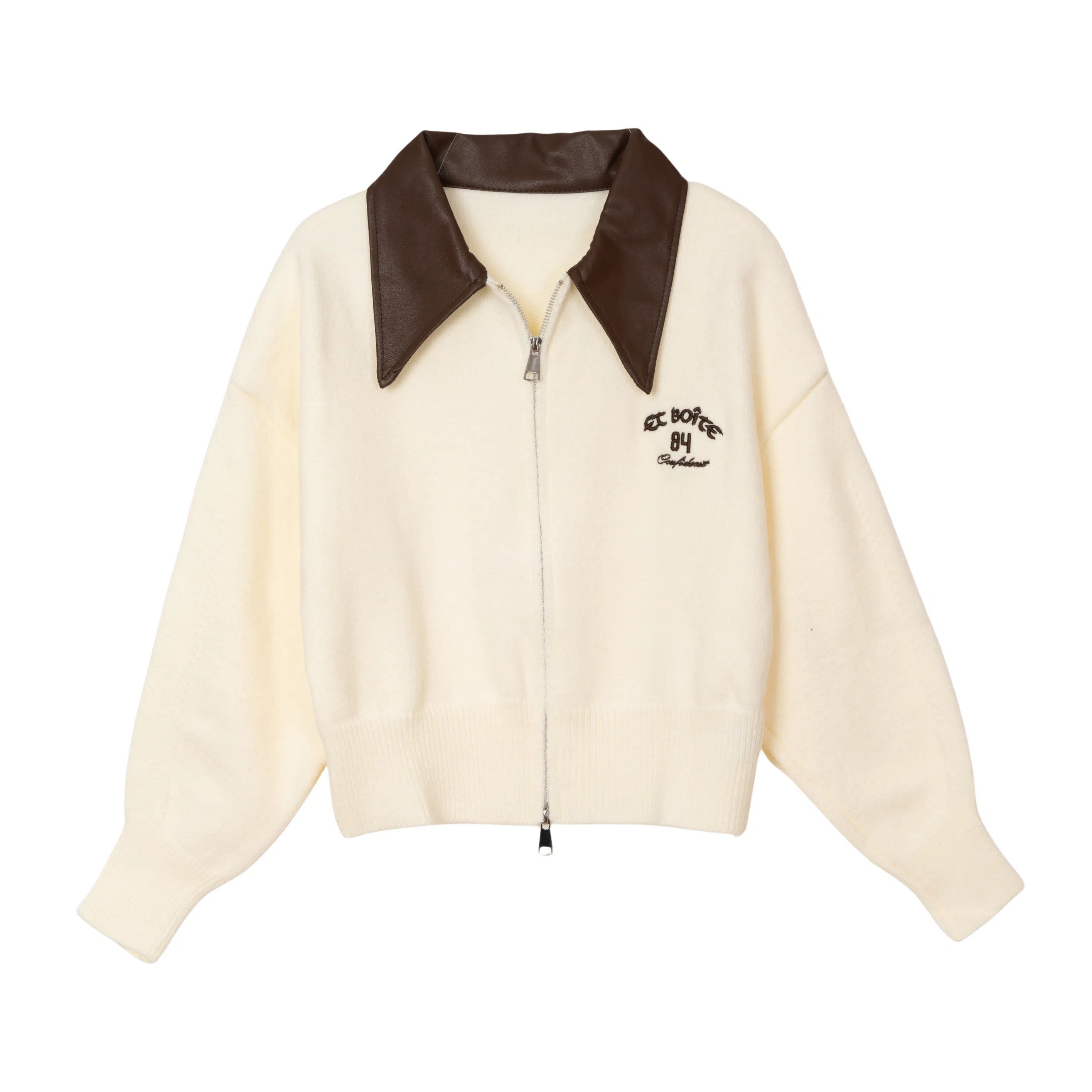 法文箱子 翻领舒适休闲毛衣 女款