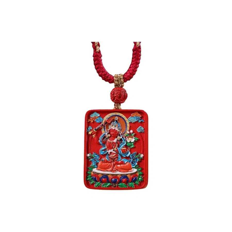 宝臻荟 新中式 国风 国潮 藏风 唐卡 再造辰砂朱砂 玉石项链 男女同款情侣款