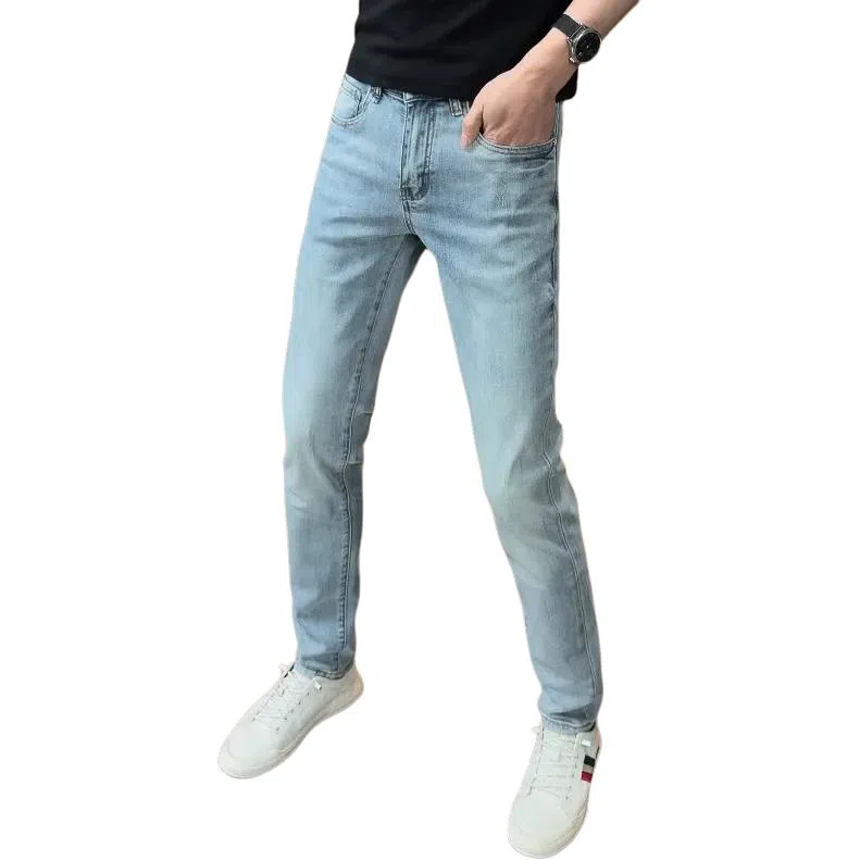 吉肯蒂 高端潮流百搭休闲简约水洗长裤子牛仔裤 男款