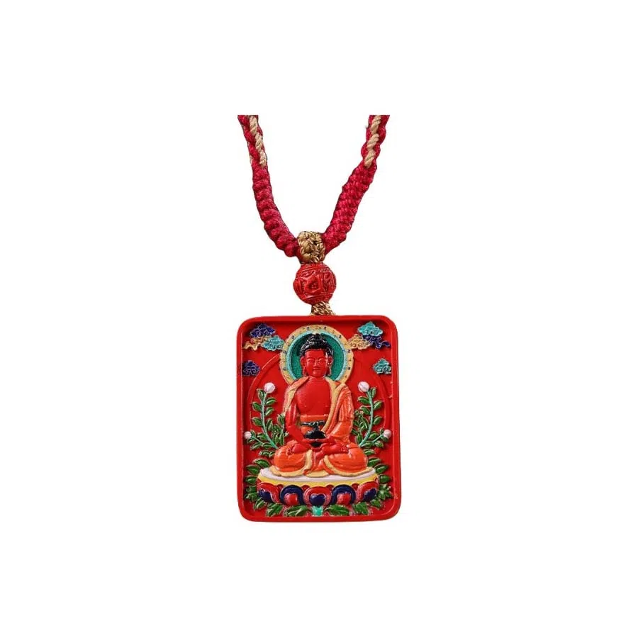 宝臻荟 新中式 国风 国潮 藏风 唐卡 再造辰砂朱砂 玉石项链 男女同款情侣款