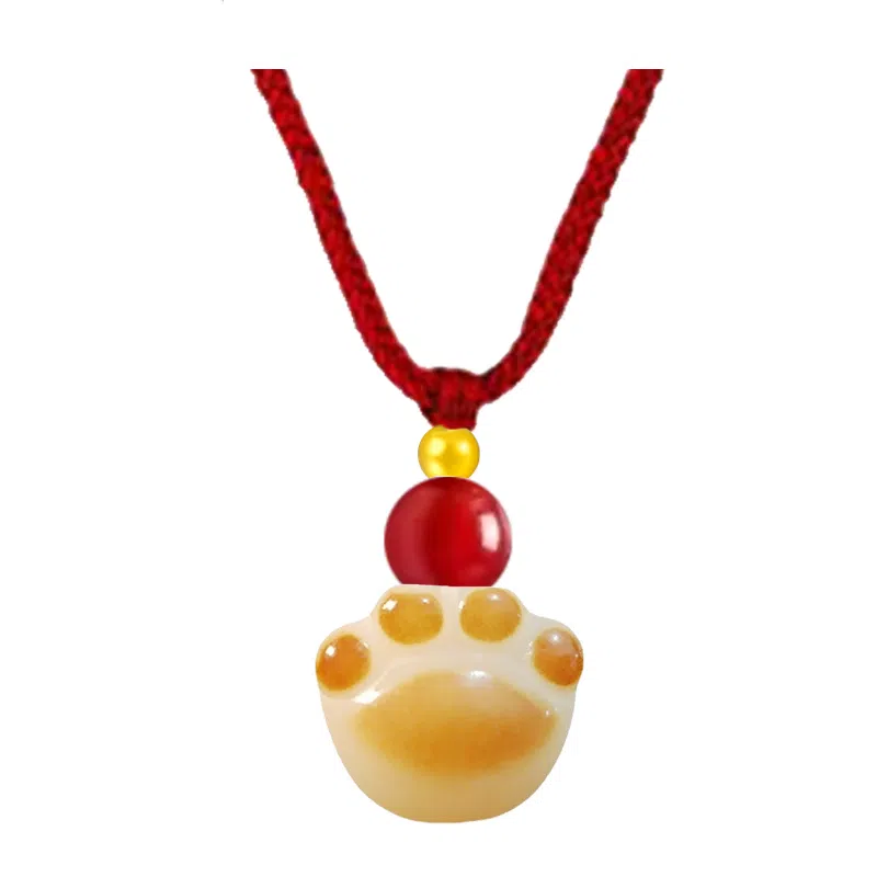 【招财纳福】 余笙情 炭烧猫爪 八方来财好运连连 可爱猫咪爪子 国风佛珠念珠复古国潮 小众设计高级感 菩提根 项链 男女同款情侣款