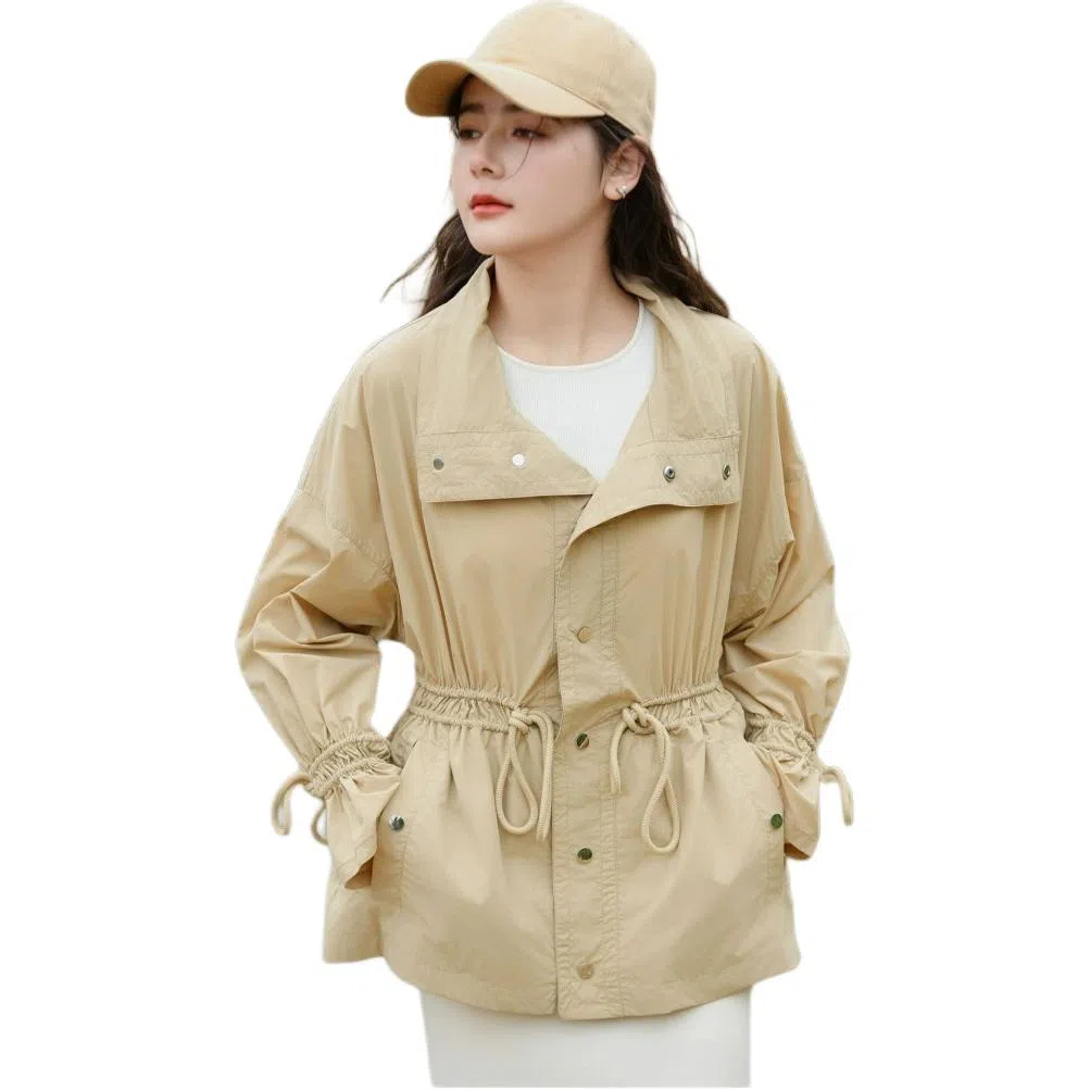 羽物 薄款简约纯色透气长袖防晒服 女款