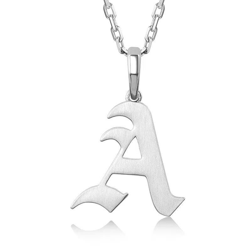 IDEAGEMER 925 Silver Letter Necklace