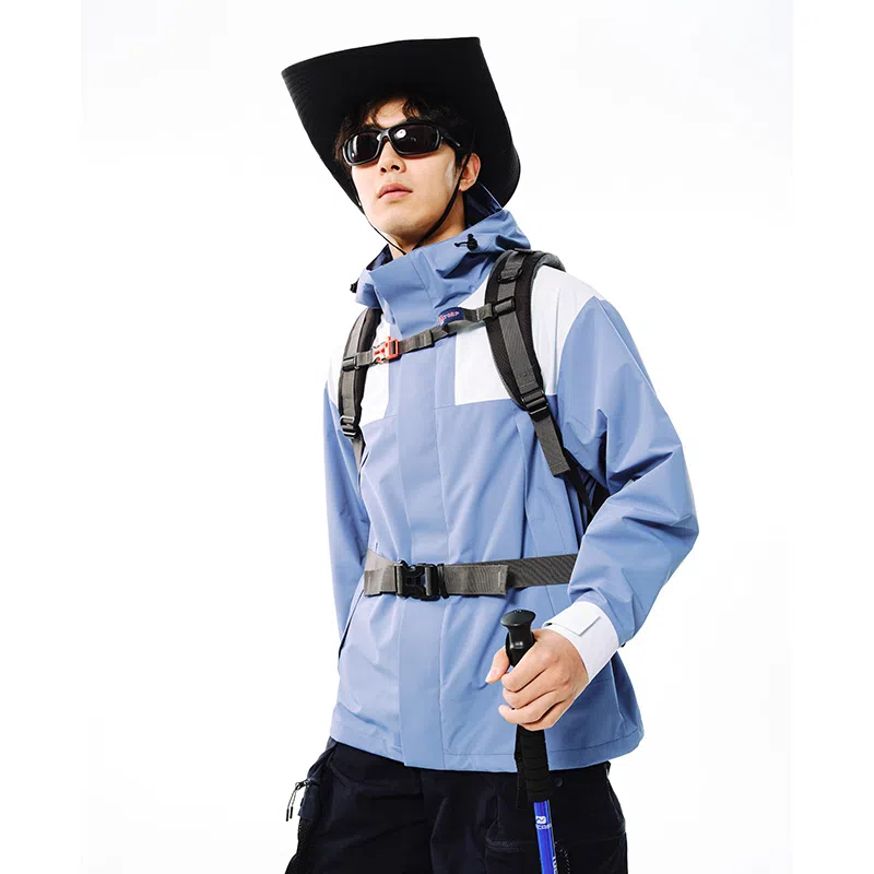 网易严选  宽松连帽拼色薄款  防泼水冲锋衣 男女同款