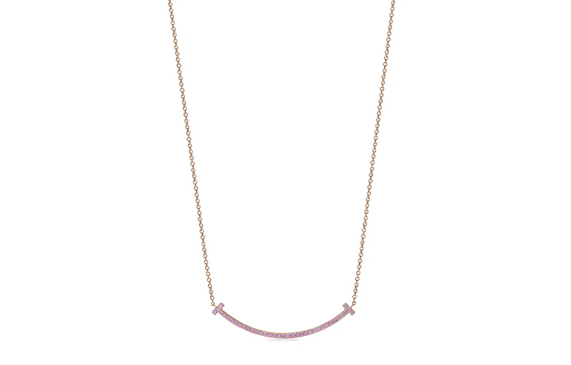 Tiffany & Co. T Smile Necklace Rose Gold