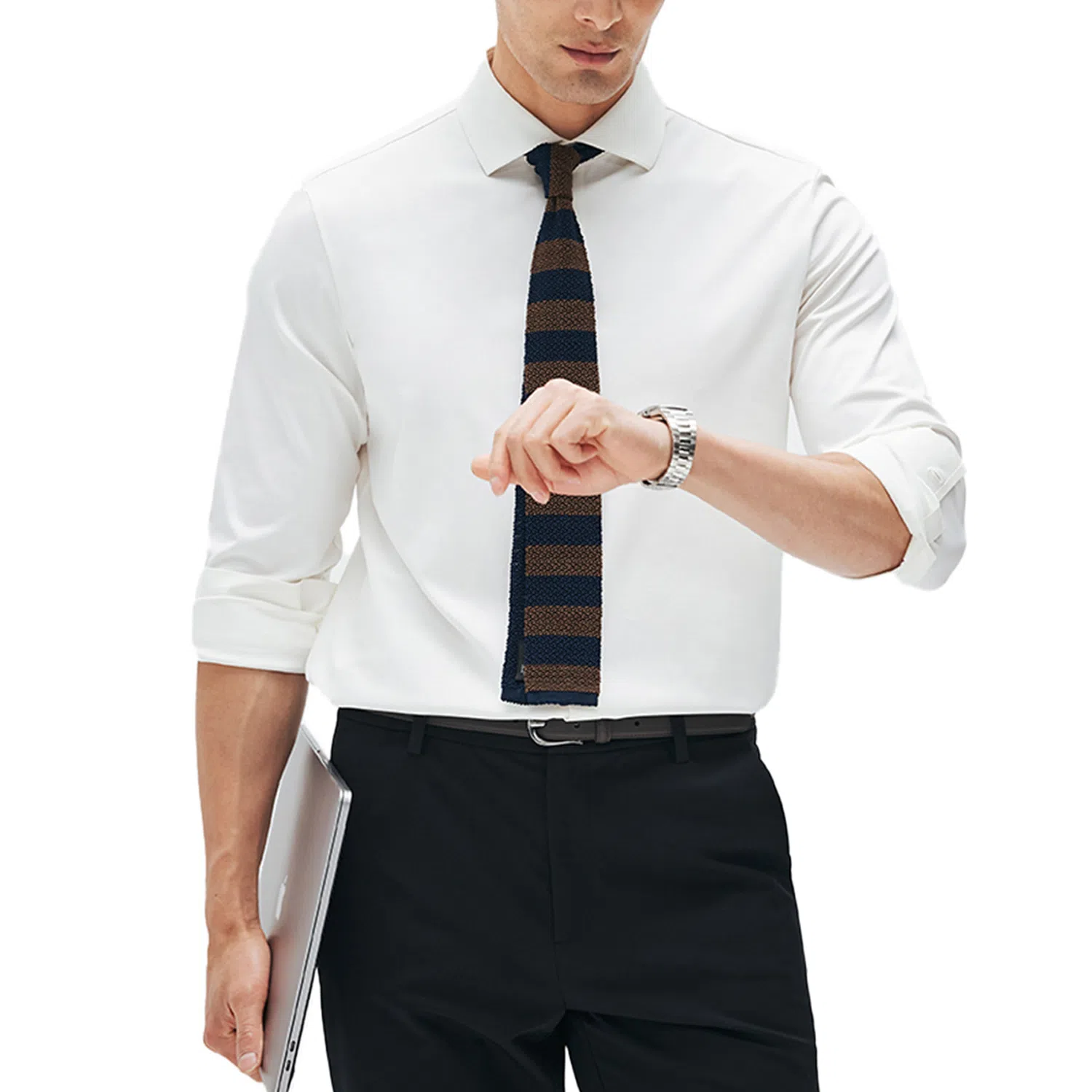 丹宁哲学 高弹无拘束抗皱无缝工艺长袖衬衫 男款