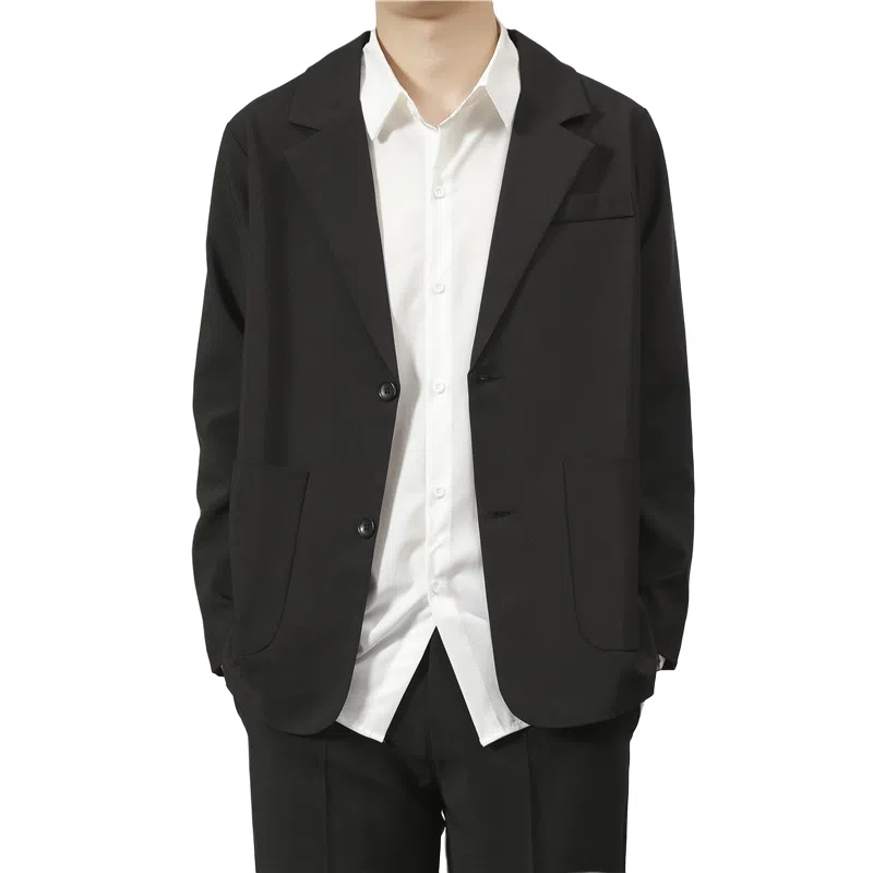 美式潮牌美拉德风学院风设计纯色百搭时尚潮流宽松单排扣长袖开衫西装 男女同款