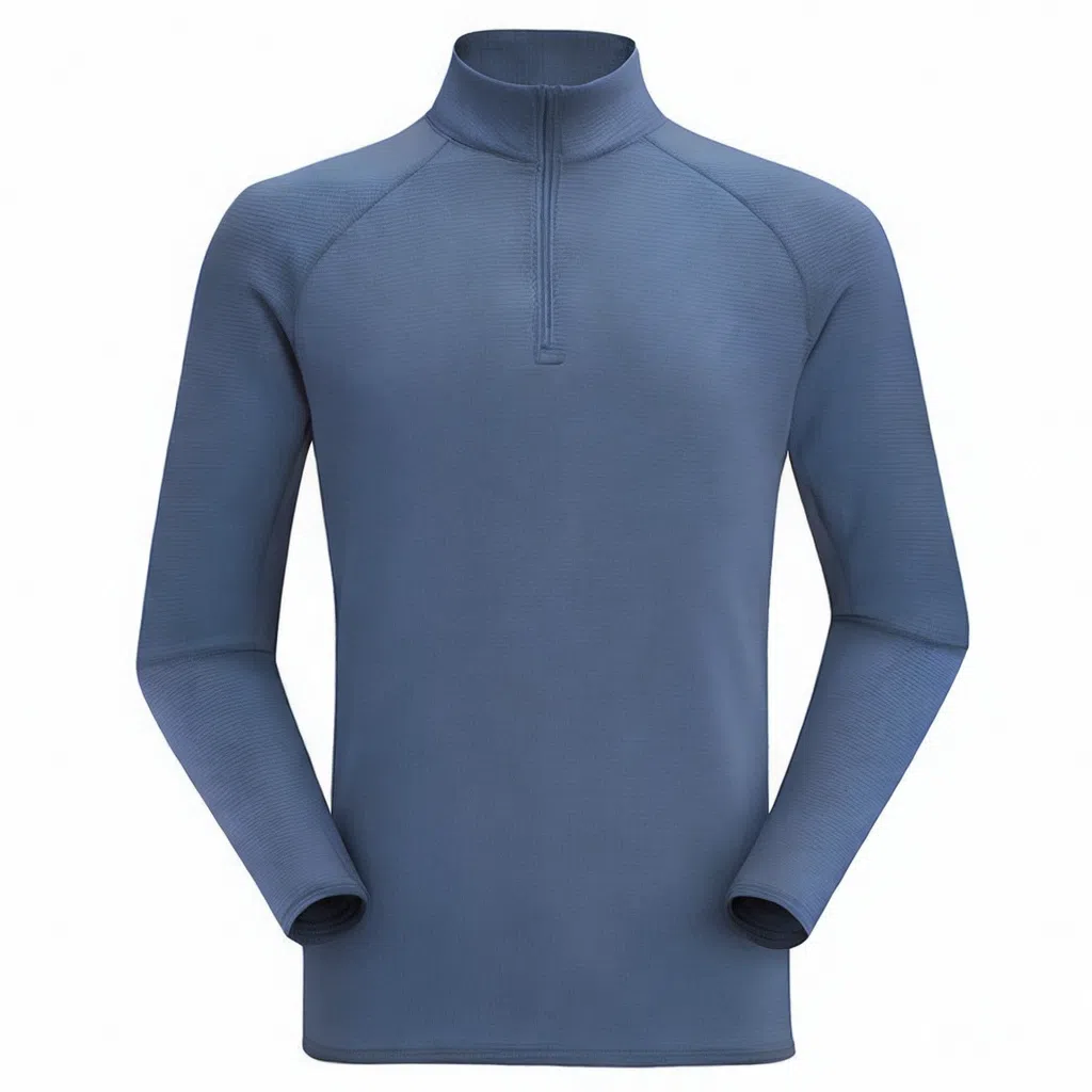 浪莎 抓绒保暖半拉链立领户外跑步运动健身衣 男款