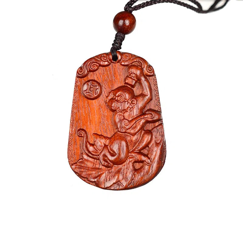 工匠一族 手工雕刻十二生肖木质平安无事牌 吉祥纳福#好运 檀木 项链 男女同款情侣款
