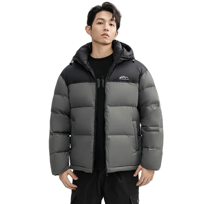 鸭鸭 户外极寒尚韩版休闲百搭拼色短款外套运动保暖可拆卸面包羽绒服 男女同款