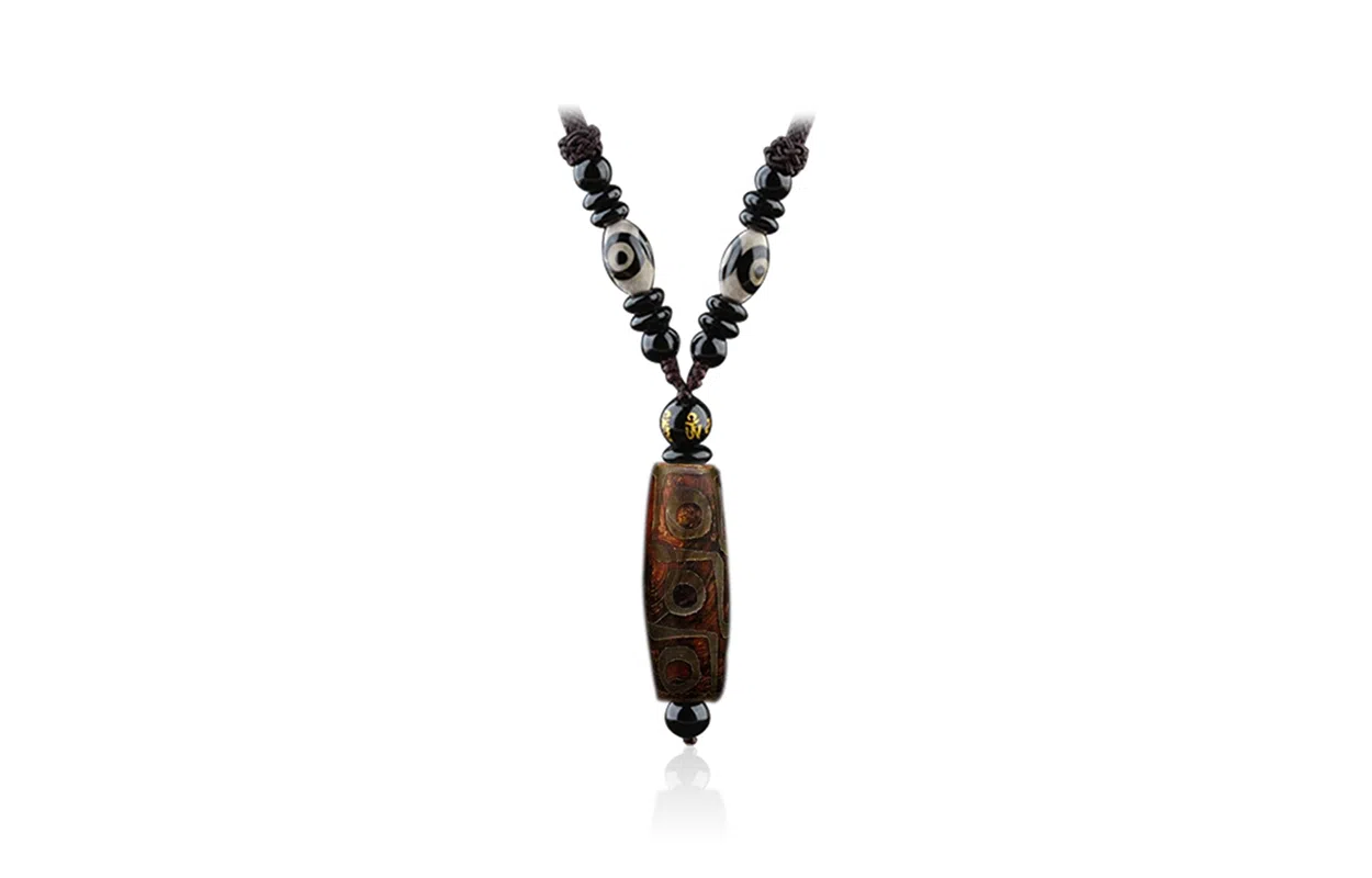 百利金 九眼天珠 国潮复古新中式简约精致霸气做旧平安转运创意设计手工编织绳转运珠 玛瑙 项链 男女同款情侣款