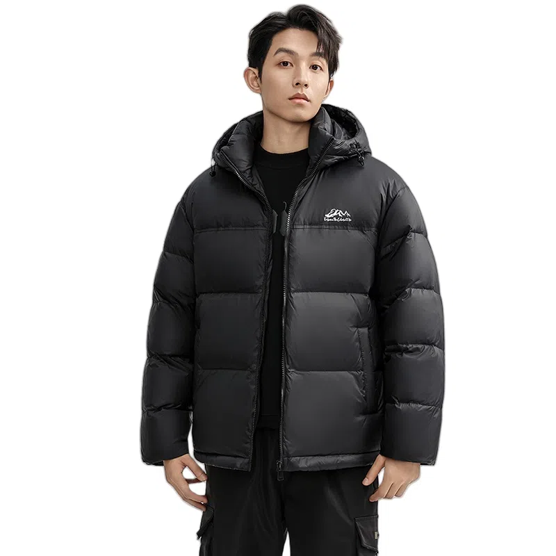 鸭鸭 户外极寒尚韩版休闲百搭拼色短款外套运动保暖可拆卸面包羽绒服 男女同款