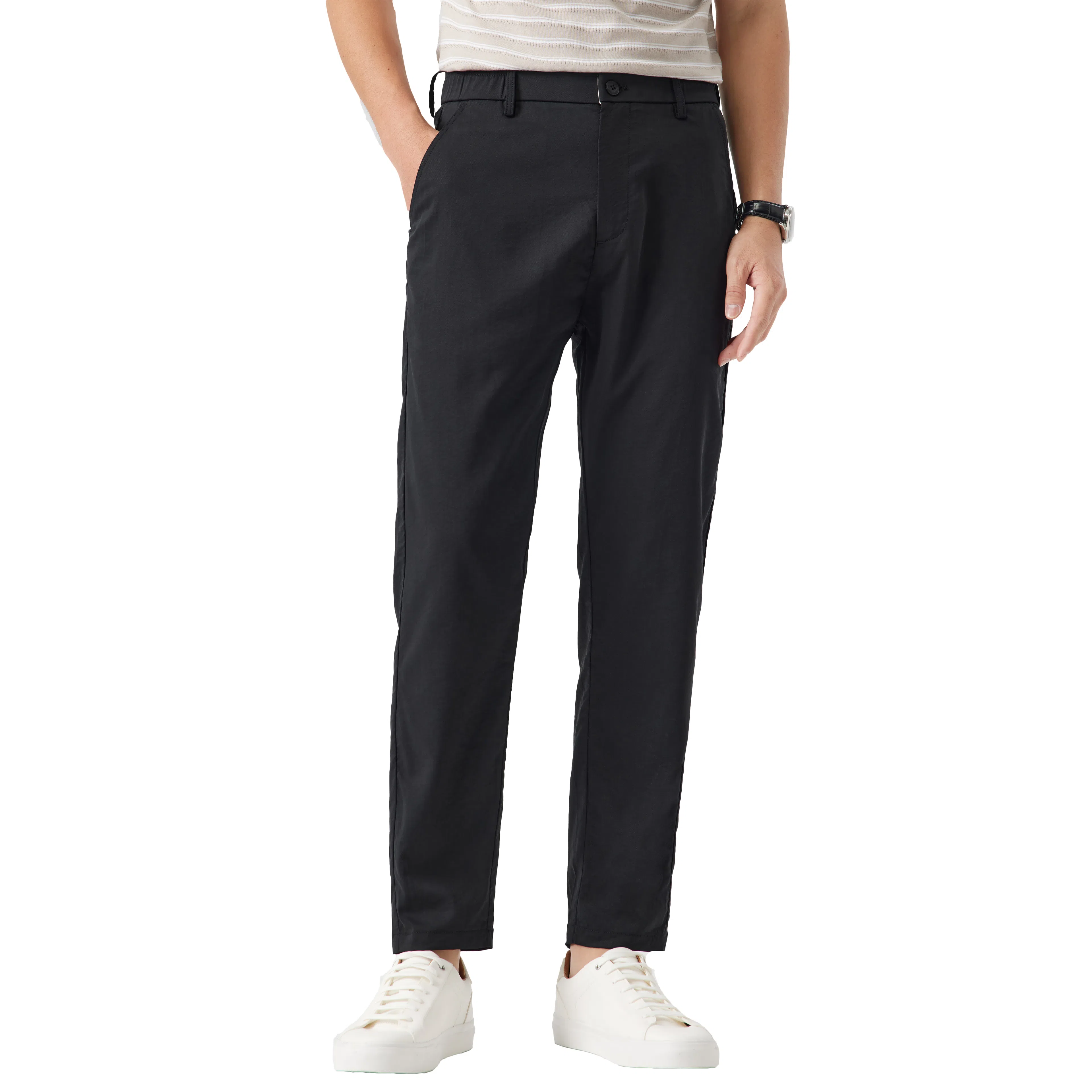 红豆 宽松百搭纯色舒适直筒休闲裤 男款