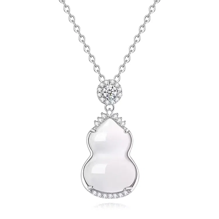 【高品质 I 附证书】 克兰茜 平安喜乐 好事发生新中式国风葫芦小众设计高级感锁骨链 精致轻奢百搭气质心动好运 玉髓 项链 女款