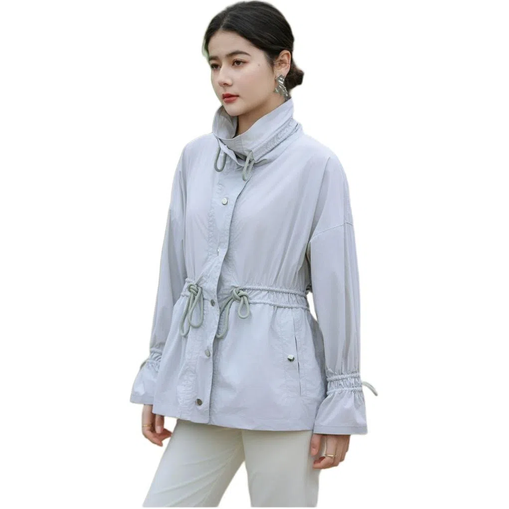 羽物 薄款简约纯色透气长袖防晒服 女款