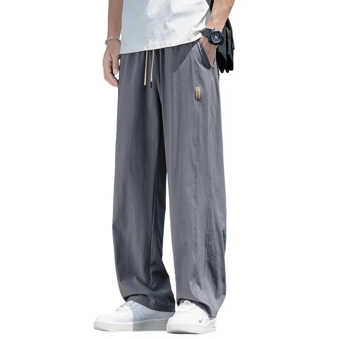 顶峰保罗 无性别主义凉感亲肤透气宽松直筒运动裤子美式潮流轻薄长裤时尚百搭高级感休闲裤 男女同款