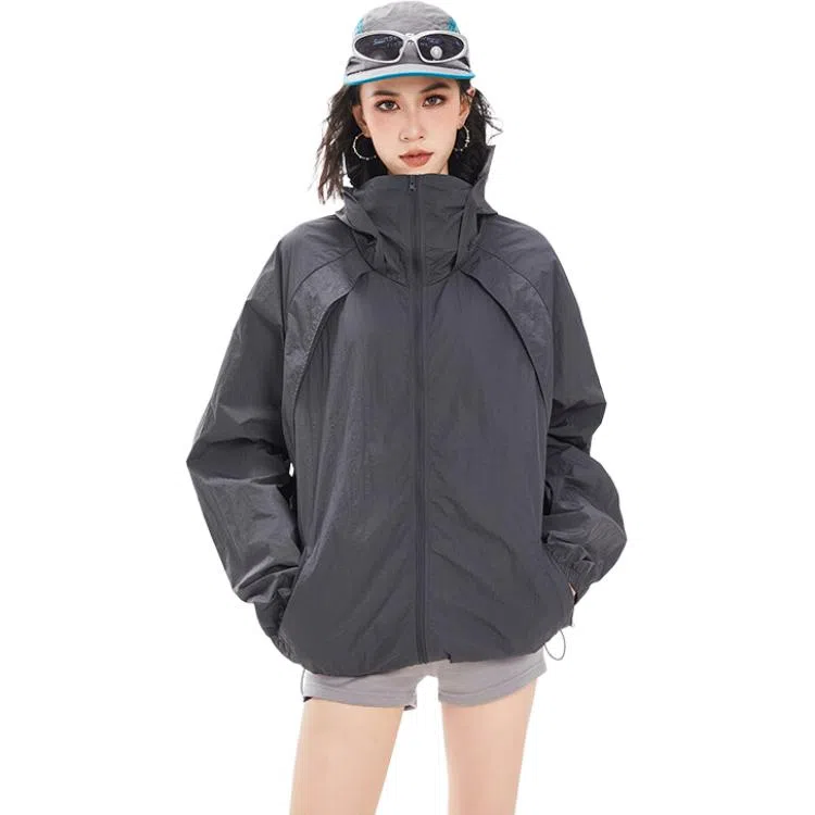 袋鼠 冰丝连帽衣中性风高品质轻薄凉感透气网眼户外运动拼接 凉感透气防晒防晒服 男女同款