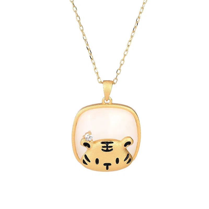 彤彤兔 萌版小老虎生肖虎吉祥物配饰 铜 项链 女款