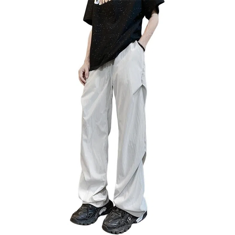 顶峰保罗 痞帅凉感舒适简约百搭伞兵直筒长裤户外登山跑步运动宽松小众设计感阔腿休闲裤 男女同款