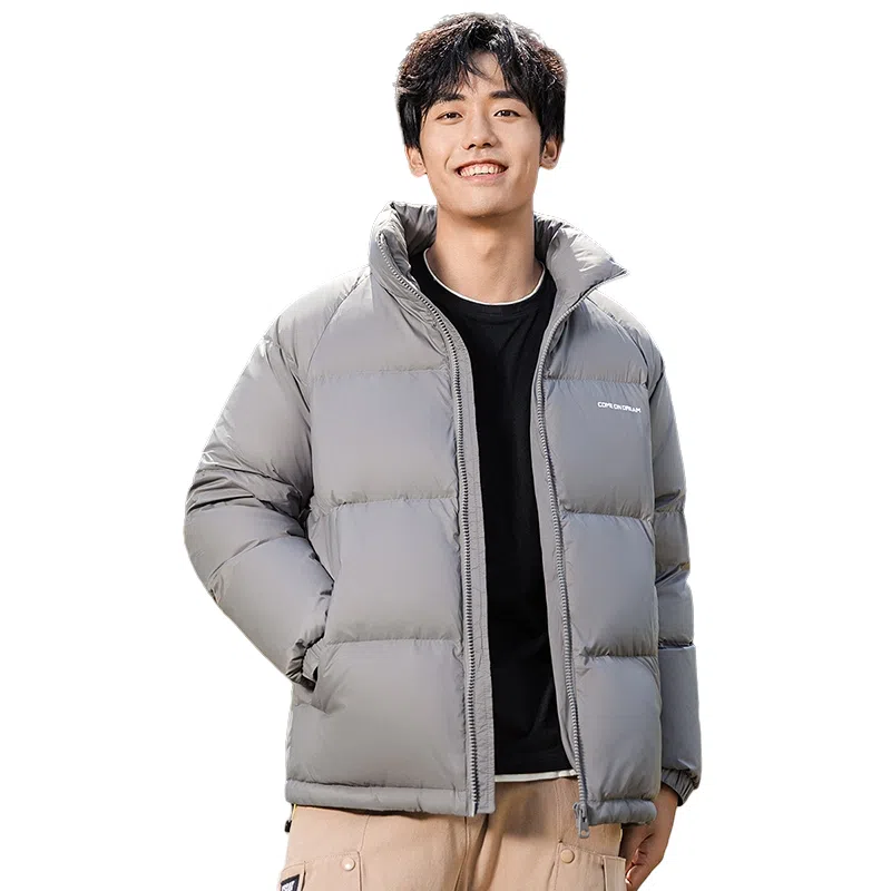 鸭鸭 暖绒系列 青少年基础百搭短款立领户外加厚保暖羽绒服 男款
