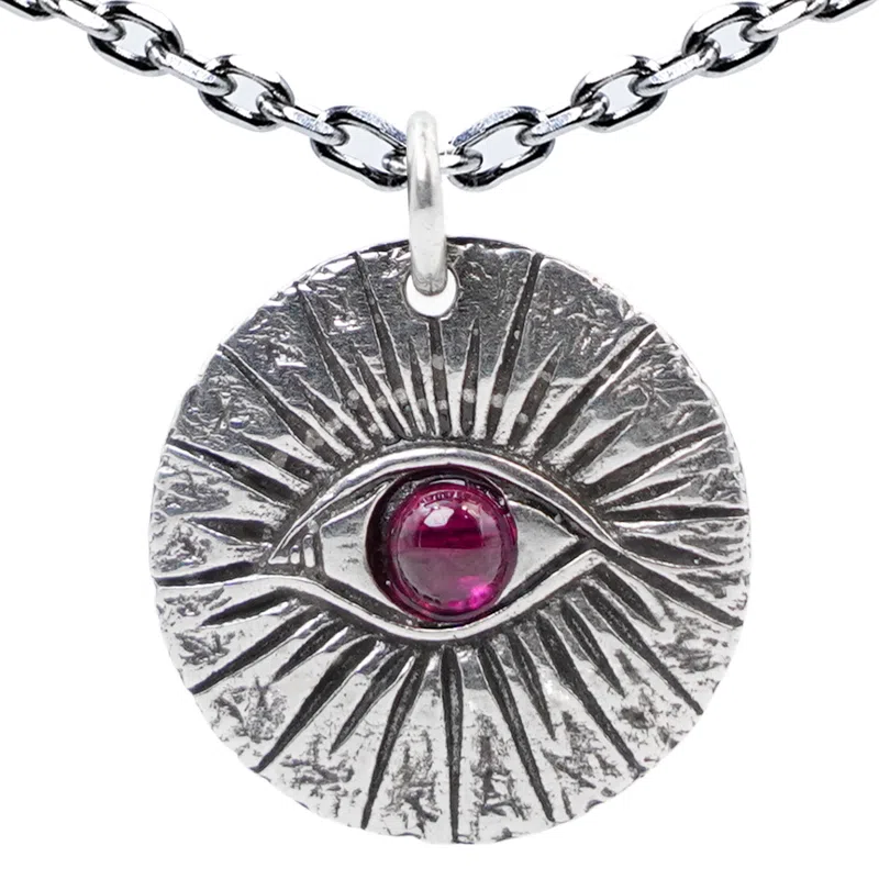 White Wood Black Ice God’s Eye Necklace
