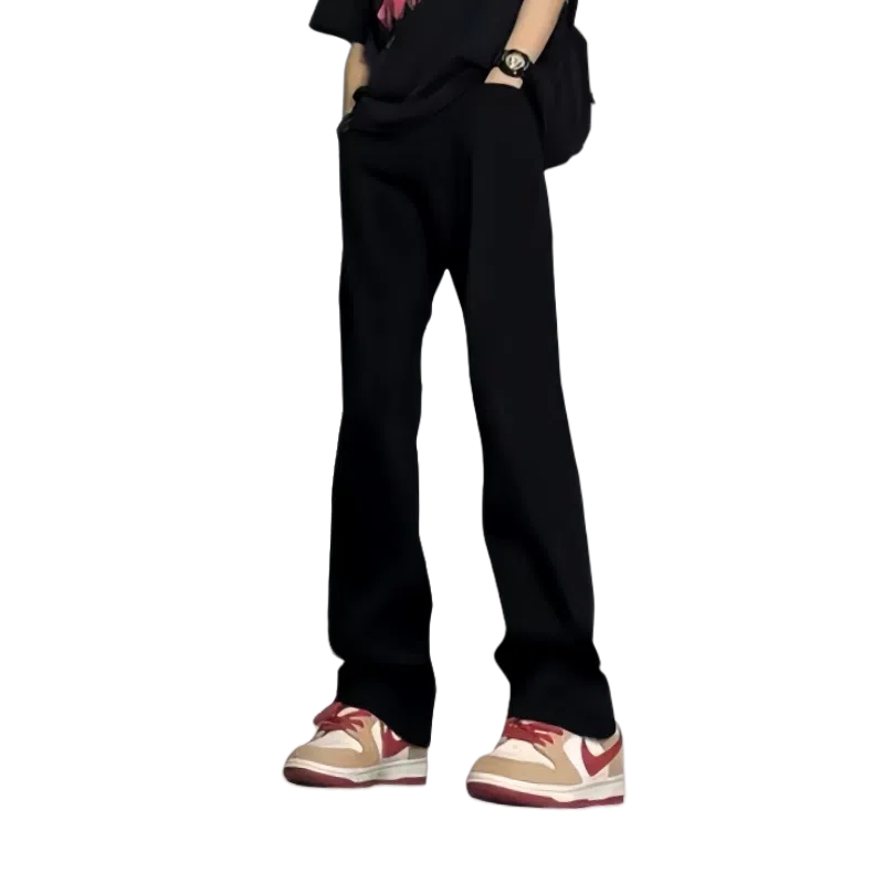 双星八特 加绒加厚保暖长裤美式高街废土风水洗做旧中腰百搭垂感休闲弯刀微喇潮流牛仔裤 男女同款