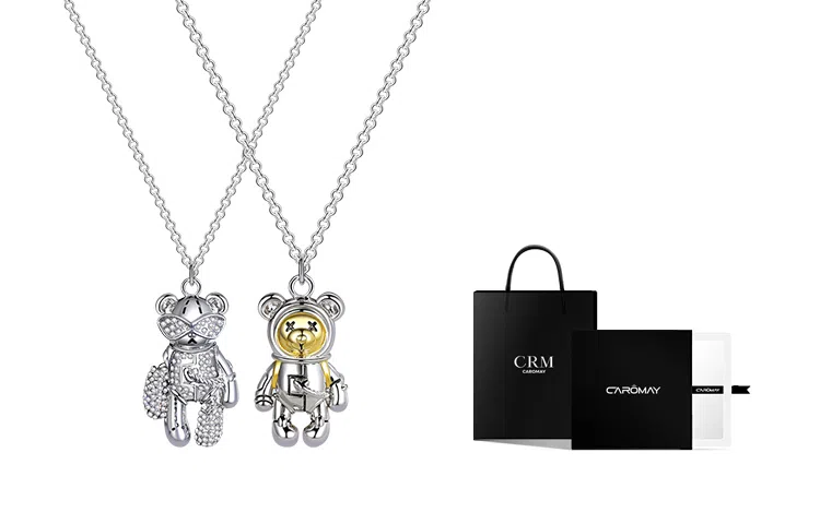 CAROMAY Star Bear Couple Necklace