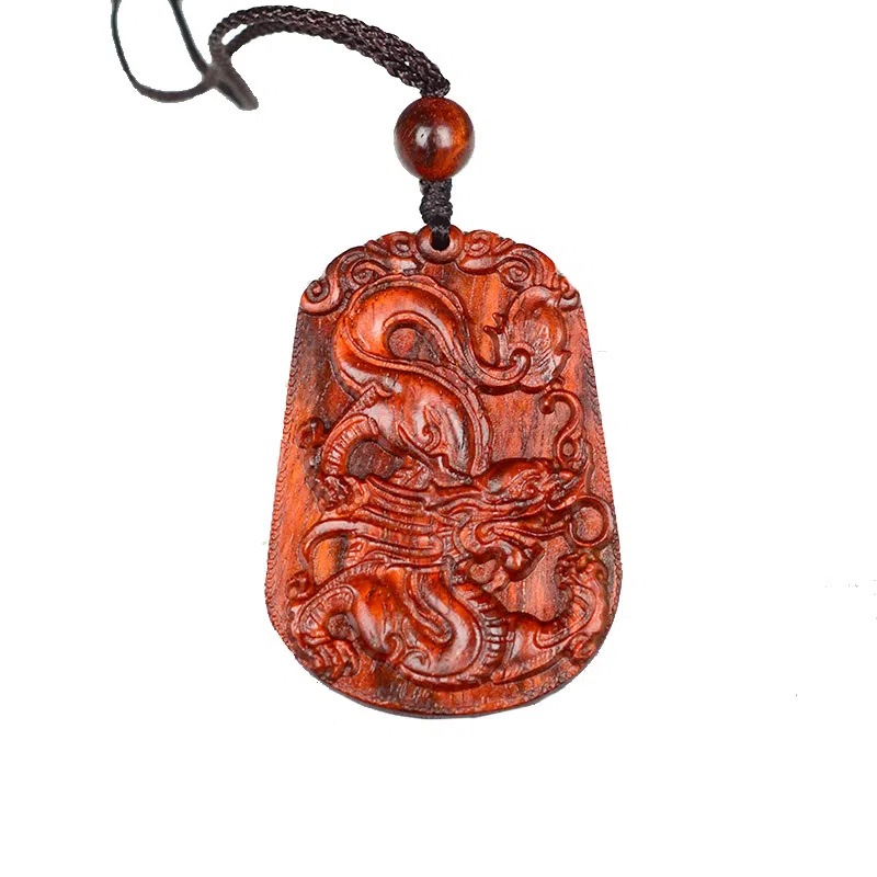 工匠一族 手工雕刻十二生肖木质平安无事牌 吉祥纳福#好运 檀木 项链 男女同款情侣款